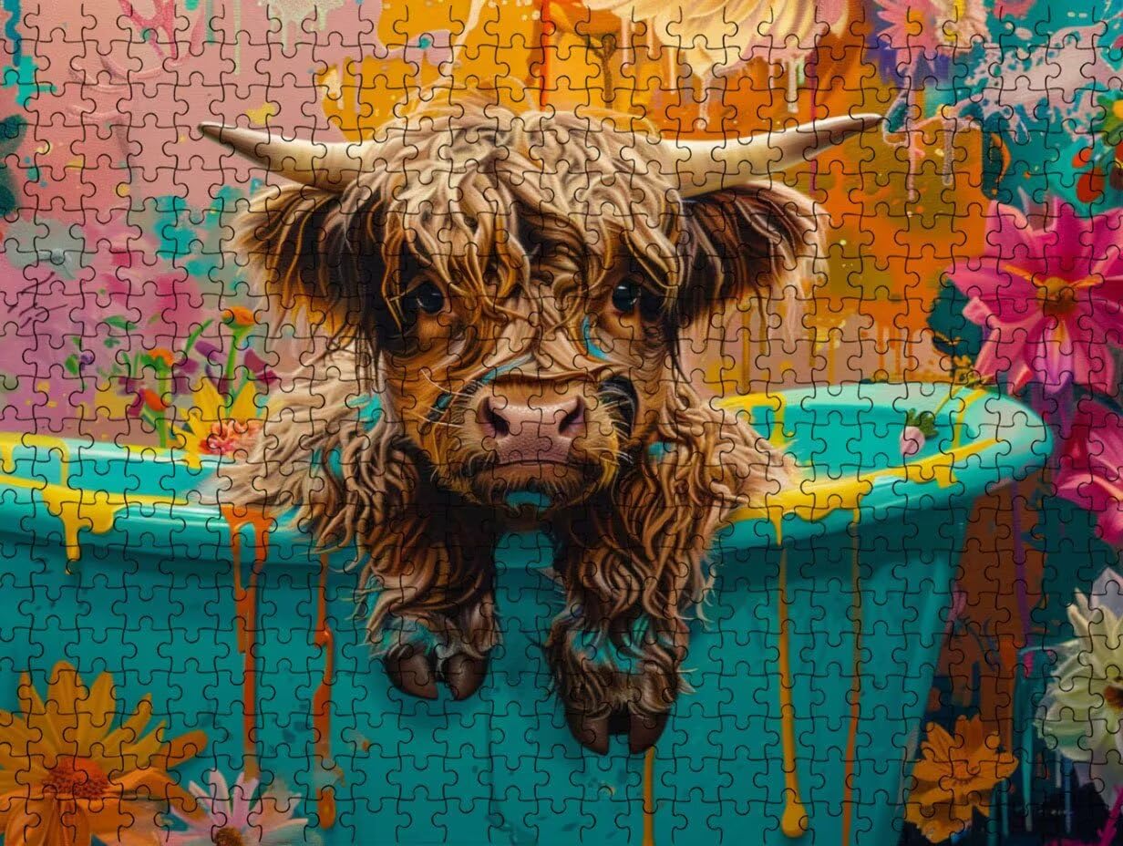 Puzzle per Adulti 2000, Vasca Da Bagno Bovine, Classico Puzzles LDYQS6-682