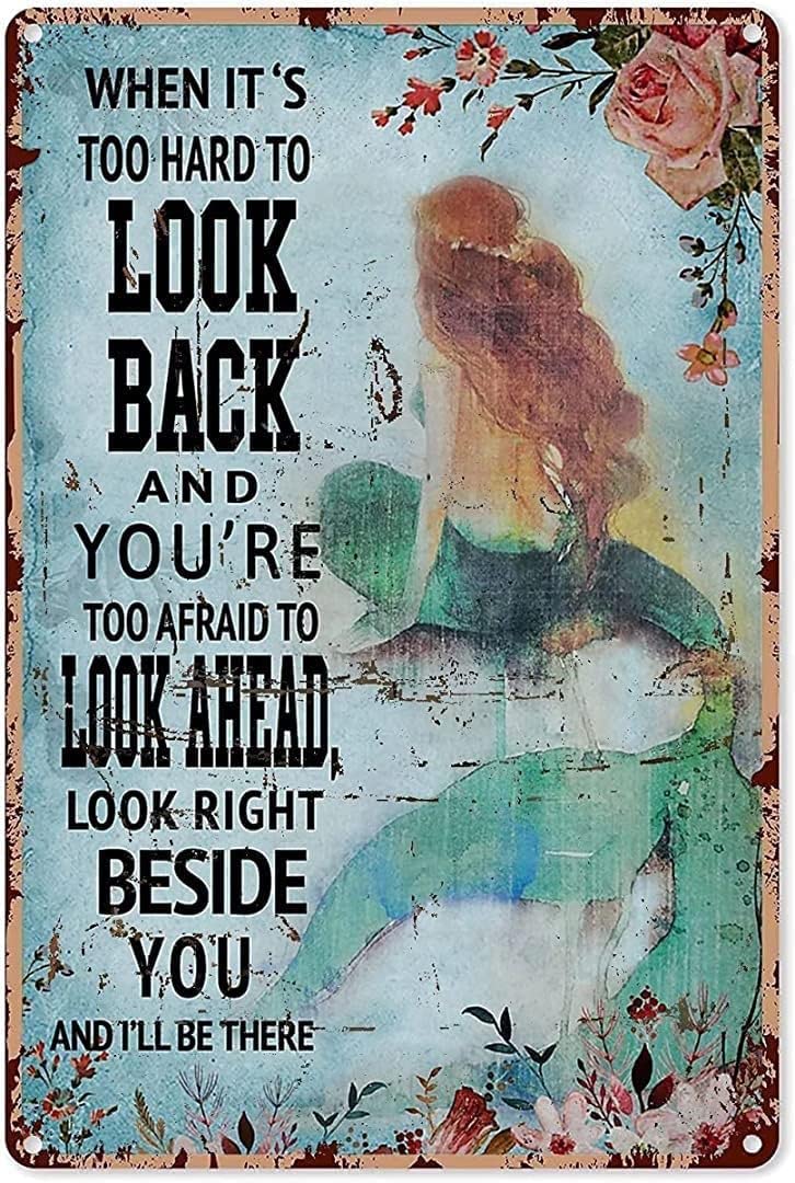 Bonoff Mermaid When It's Too Hard To Look Backwoman Cave Garage Ign Farm Country Full Vintage Decor Poster Wall Art Decor Metal Sign Poster 8X12 Inches