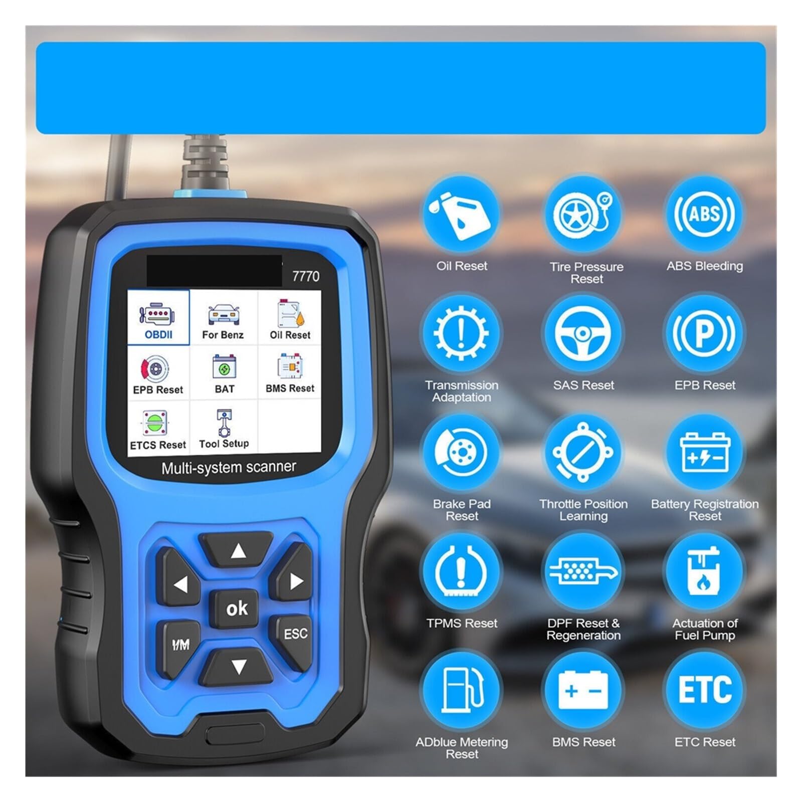 Skaner OBD2 16Pin All System Car OBD2 Scanner Narzędzie diagnostyczne