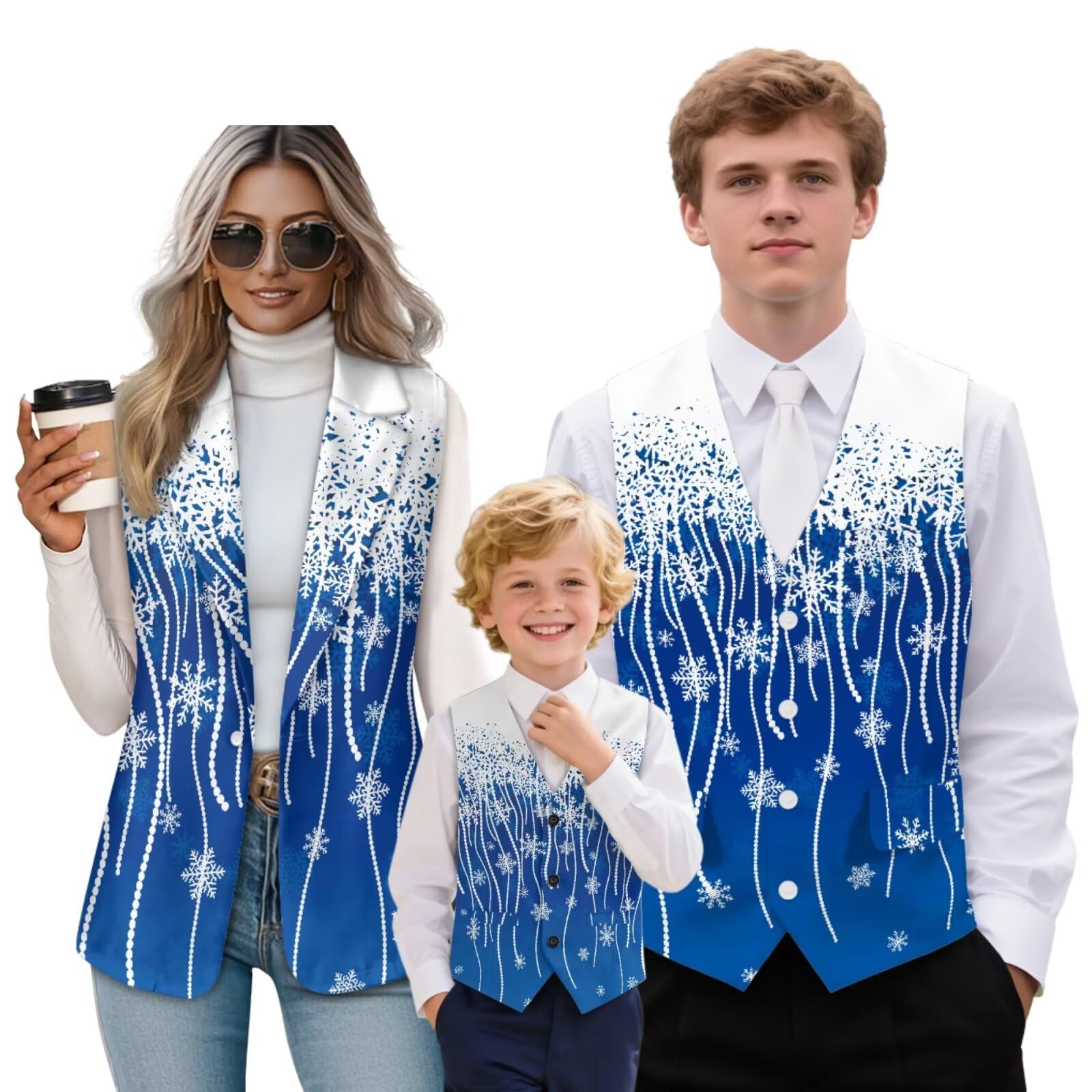 Matching Family Christmas Outfits Dad Mom and Me Matching Suit Vest