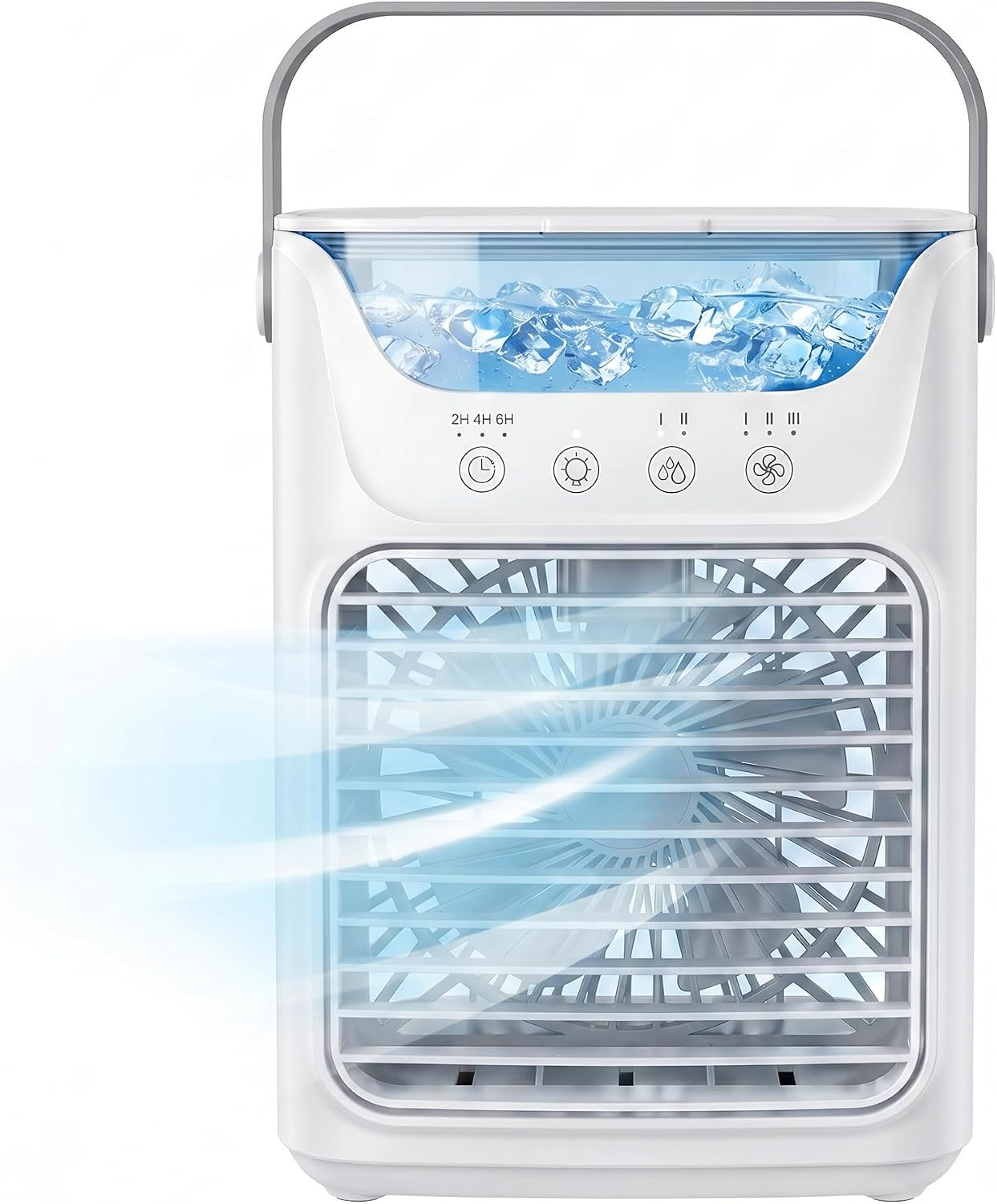 Portable Air Conditioner, 4-in-1 Air Conditioner, 3 Speed, 2 Cold Fog, 3 Automatic Mini Air Conditioner, Portable Air Cooler Humidifier with 700ML Water Tank for Bedroom, Office, Desk