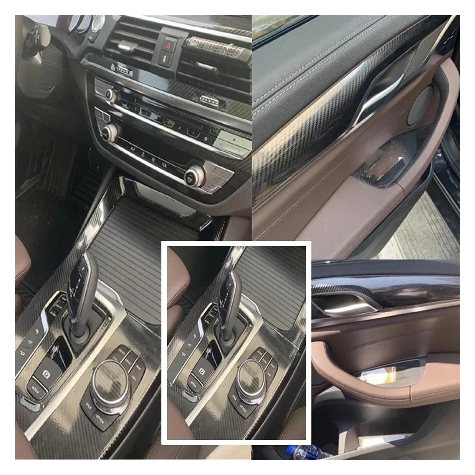 Innenausstattung Für Für X3 Für X4 G01 G02 2018-2020 Auto Styling Zubehör Innen Zentrale Steuerung Panel Tür Griff Carbon Faser Aufkleber Aufkleber(Ice matt blue,Style b,RHD)