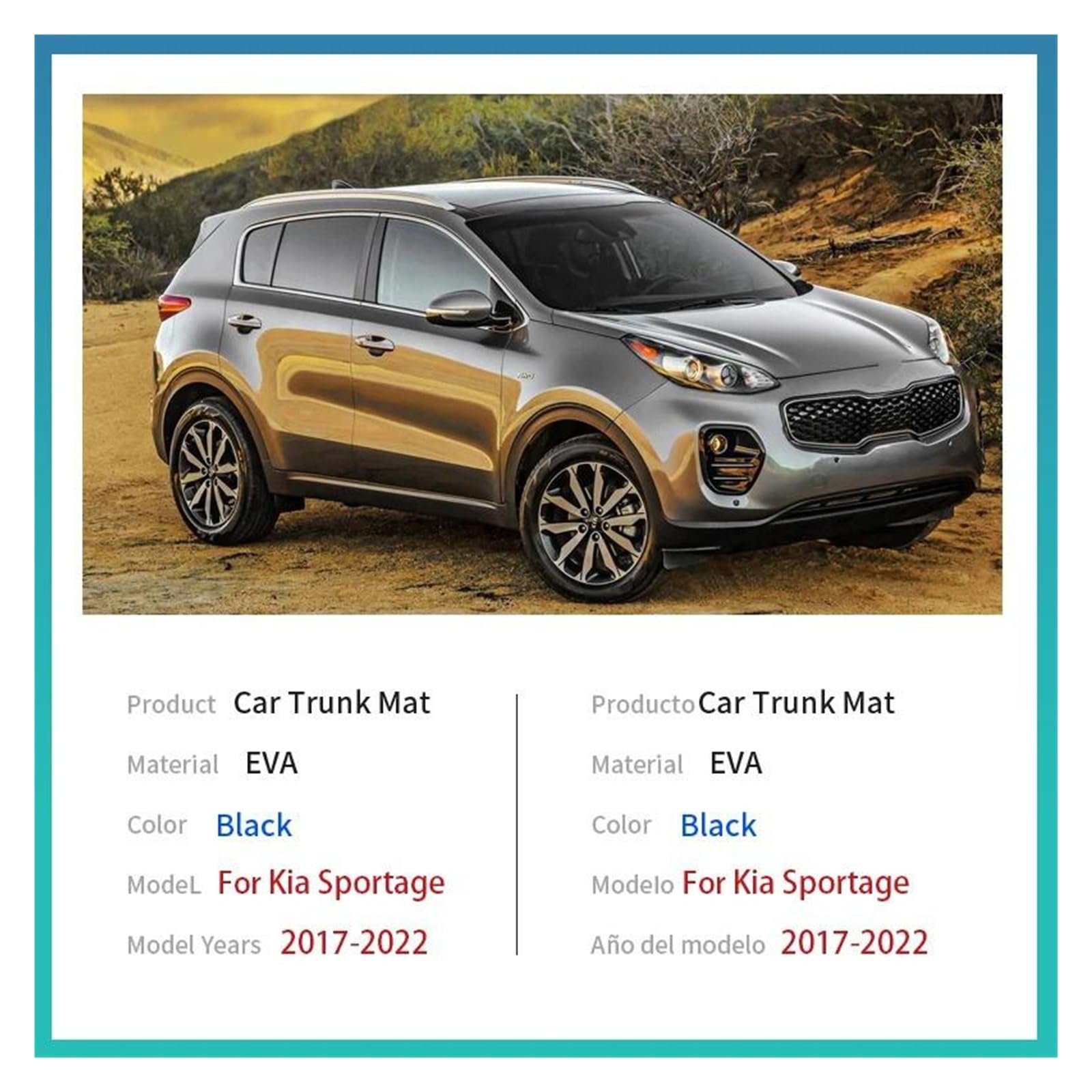 Pasuje do Ki-a Sportage 4 QL KX5 2017 2018 2019 2020 2021 2022 | Mata do bagażnika samochodu, ochronna podkładka do przechowywania, dywan