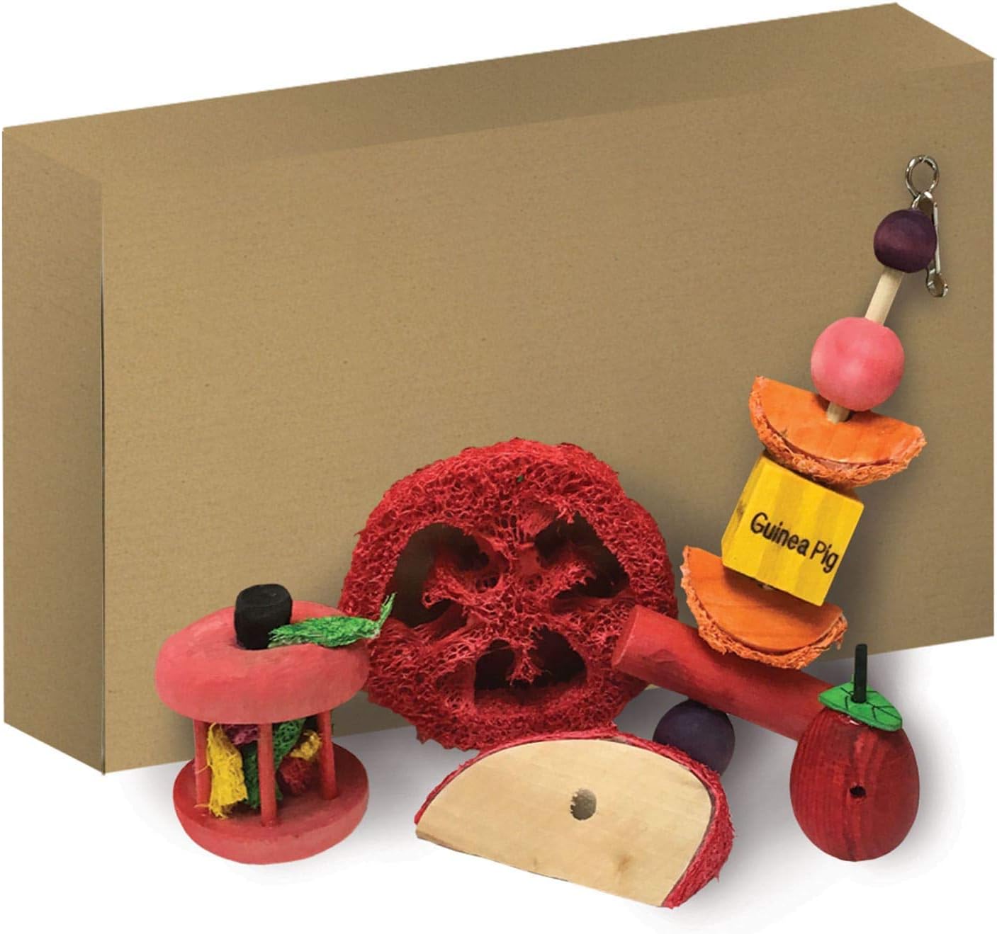 Chew & Treat Toy Box for Pet Rabbits, Guinea Pigs, Hamsters, and Gerbils