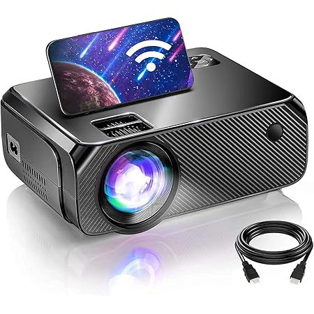 BOMAKER WiFi Projector, 2021 Upgraded Portable Movie Projector, Full HD Native 720P Wireless Outdoor Gaming Projector, 250'' Display for iOS / Android / Laptops / PCs