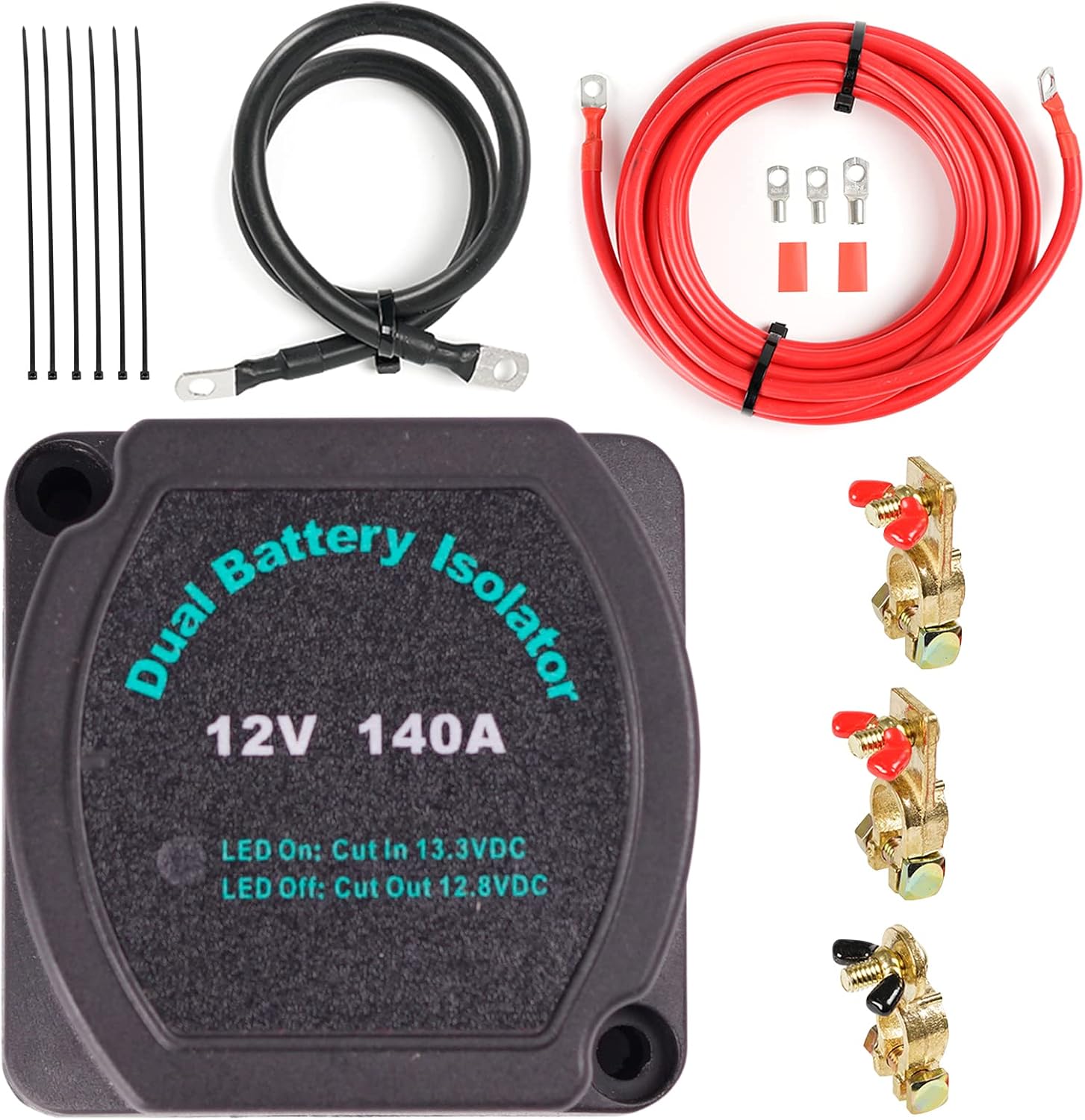 12V 140 AMP VSR Smart Dual Battery Isolator Kits Fits For