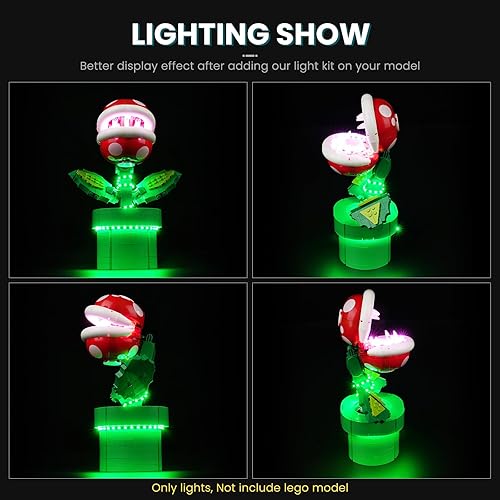 Miniatura 4 de Kit de iluminación LED para Lego Super Mario Piranha, luz LED compatible con modelos de bloques de construcción Lego 71426 (no incluye juego de Lego)