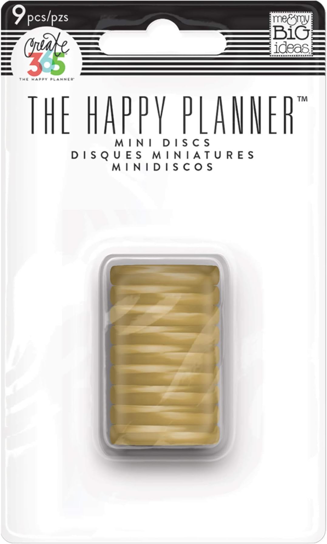 me & my BIG ideas Plastic Mini Discs, Gold - The Happy Planner Scrapbooking Supplies - Add Extra Pages, Notes & Artwork - Create More Space for Notebooks, Additional Planners & Journals - Mini Size