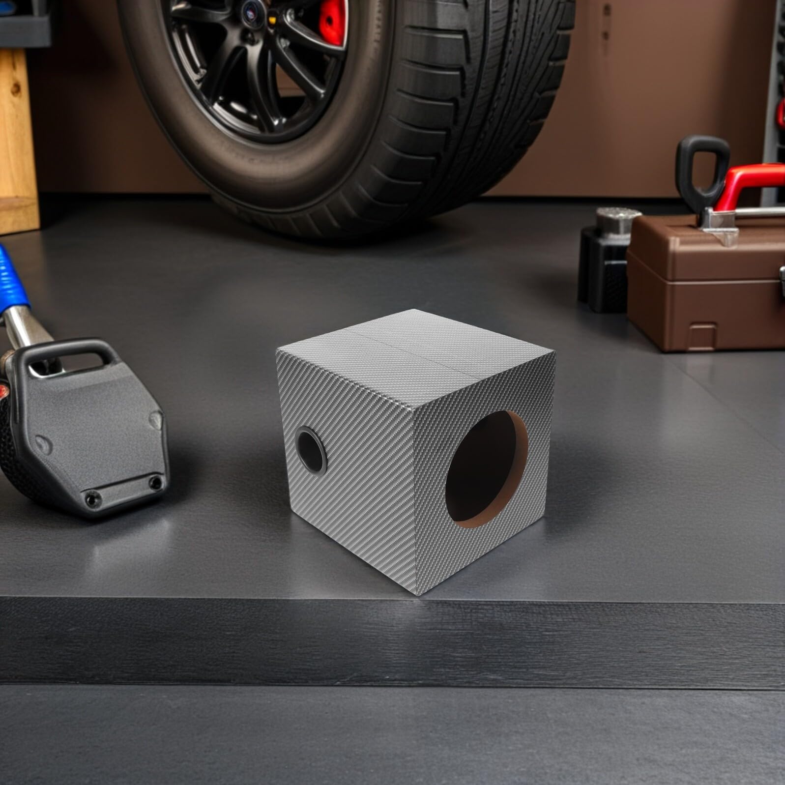 SHINEOFI Cassa per Subwoofer Auto in Legno e Pvc Nero, Scatola Altoparlante Compatta Isolamento Vibrazioni e Bassi Profondi, per Uso Quotidiano in Viaggi e Commuting