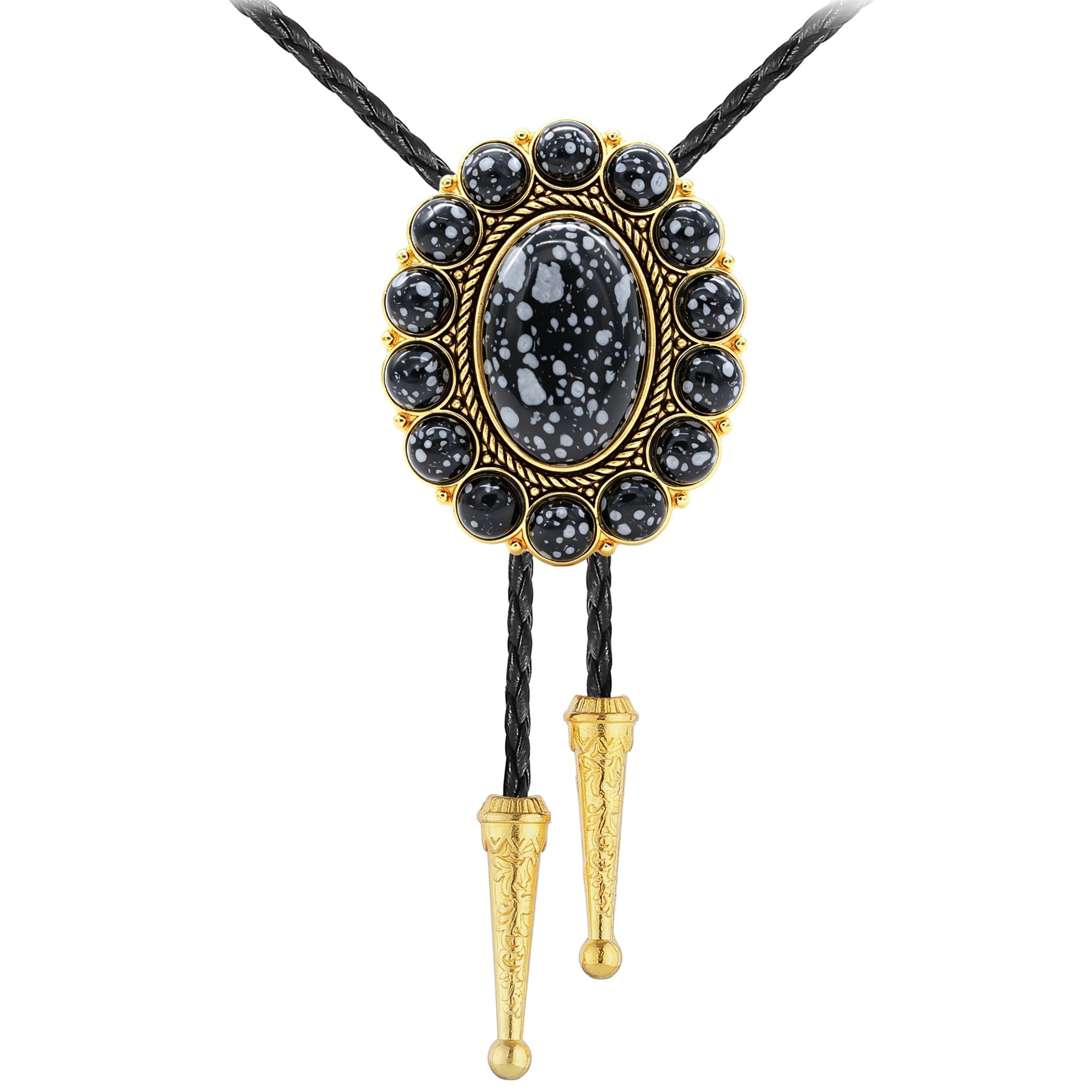 GelConnie Bolo Tie for Men Women Western Cowboy Turquoise Leather Necktie