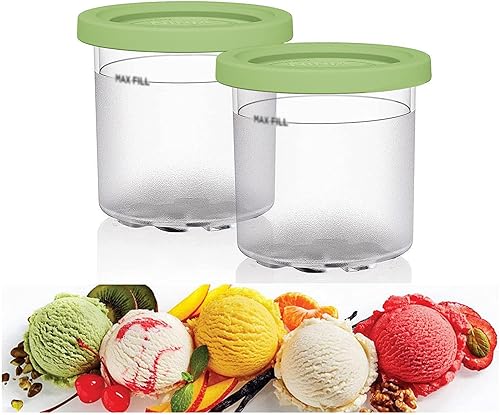Miniatura 1 de EVANEM 246 pintas de crema, para recipientes de helado Creami Ninja, pintas de helado de 16 onzas reutilizables, a prueba de hojas, compatibles con