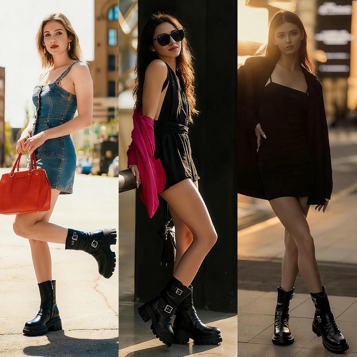 Women's Winter Snow Boots – Premium Leather Mid-Calf Booties, Lightweight Warm Outdoor Footwear for Cold Weather, Black