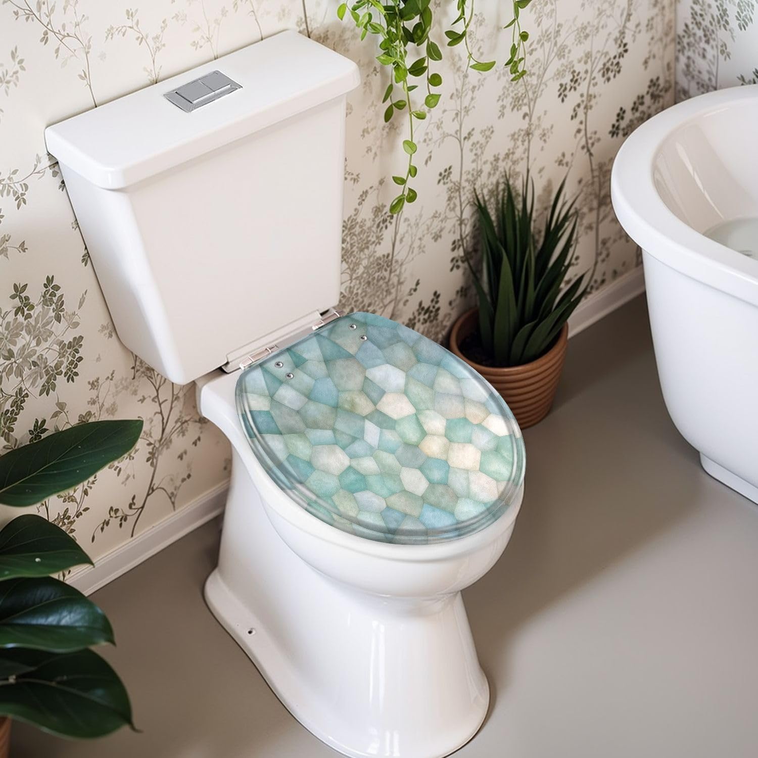 Sedile WC rotondo con chiusura ammortizzata