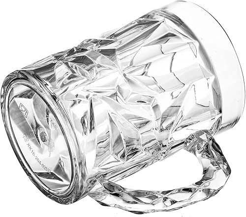 Miniatura 3 de Peohud Paquete de 6 tazas de cerveza de plástico, vasos de cerveza de 20 onzas con asa, tazas grandes transparentes para bar, cóctel, alcohol,