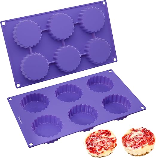 Bakerpan Silicone Tart Pans - Mini Tart, Pie, Cheesecake & Quiche Pans (Set of 2)