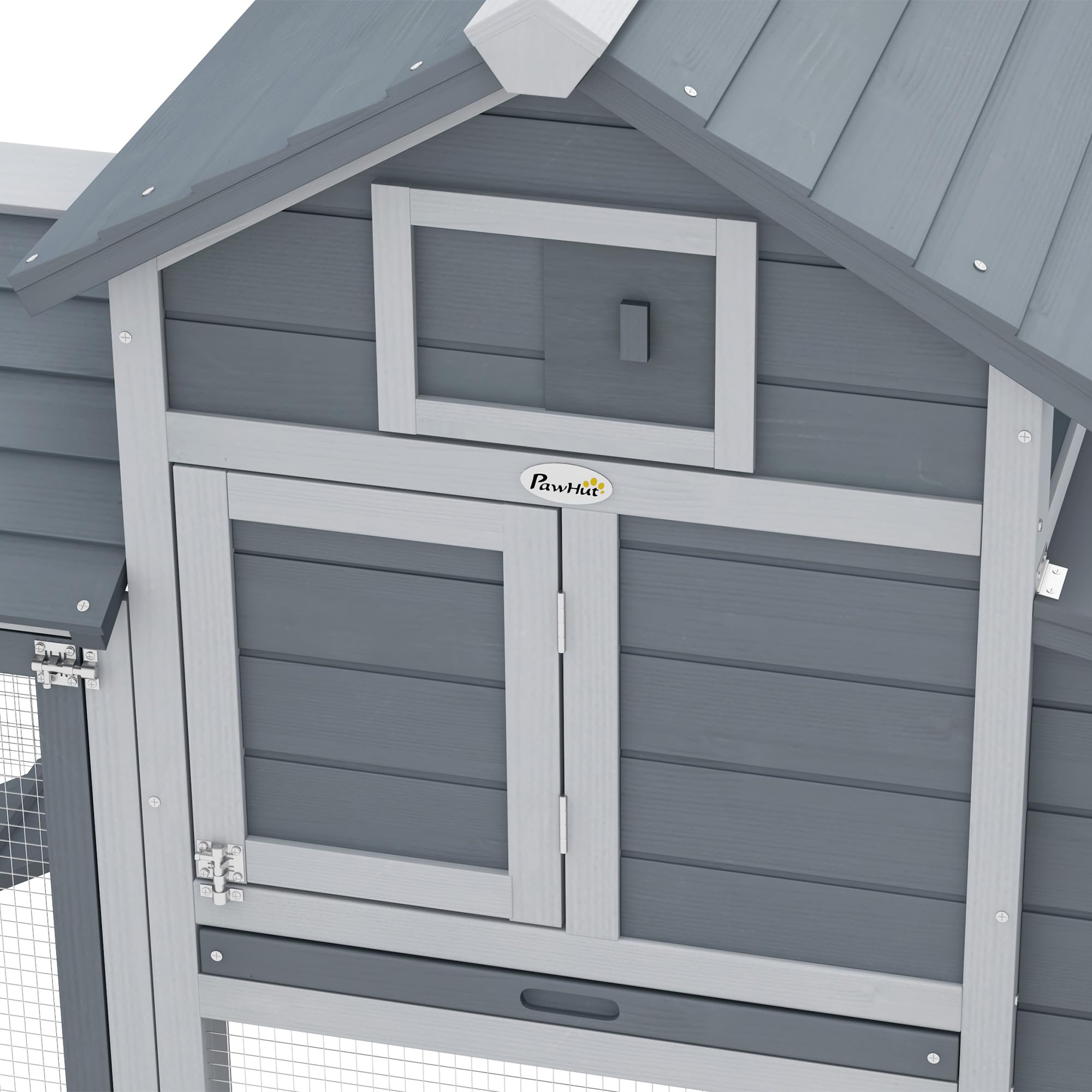 PawHut Petit poulailler Cottage Cage à Poules sur Pied dim. 150,5L x 54l x 87H cm Multi-équipement Bois Massif de Sapin | Multi-Équipement, Bois Massif de Sapin