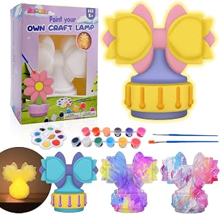 ASIOWELY Paint Your Own Butterfly Knot Lamp Kits,Arts and Crafts Supplies for Kids Toys Ages 4-6-8,DIY Art Night Light Painting for Girls Ages 5-10,Birthday Gifts for 3-12+ Year Old Toddler Teen Adult