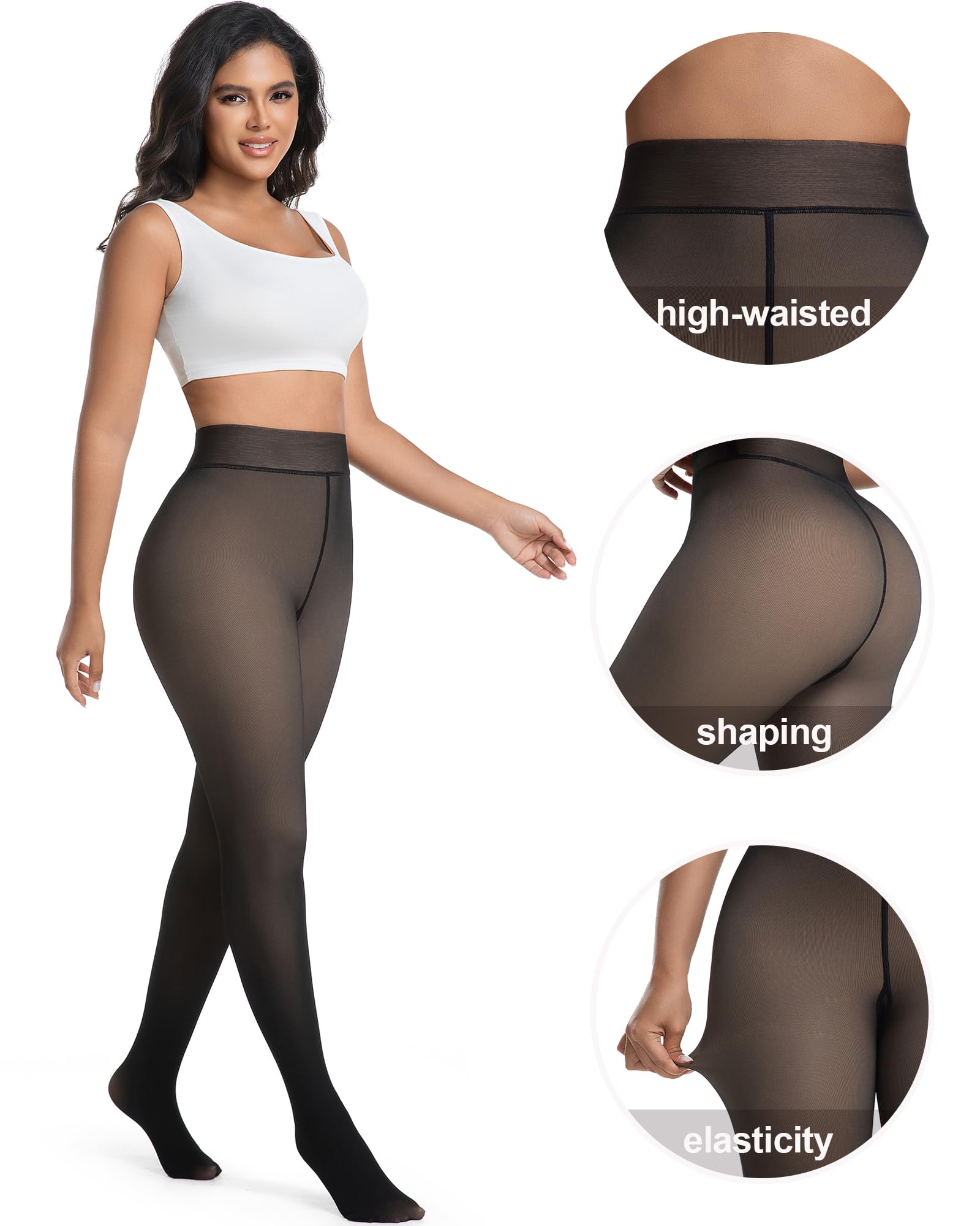 HOWIN Collant Termici Donna, Calzamaglia Termica Donna, Leggins Invernali, Collant Felpati, Fleece Tights