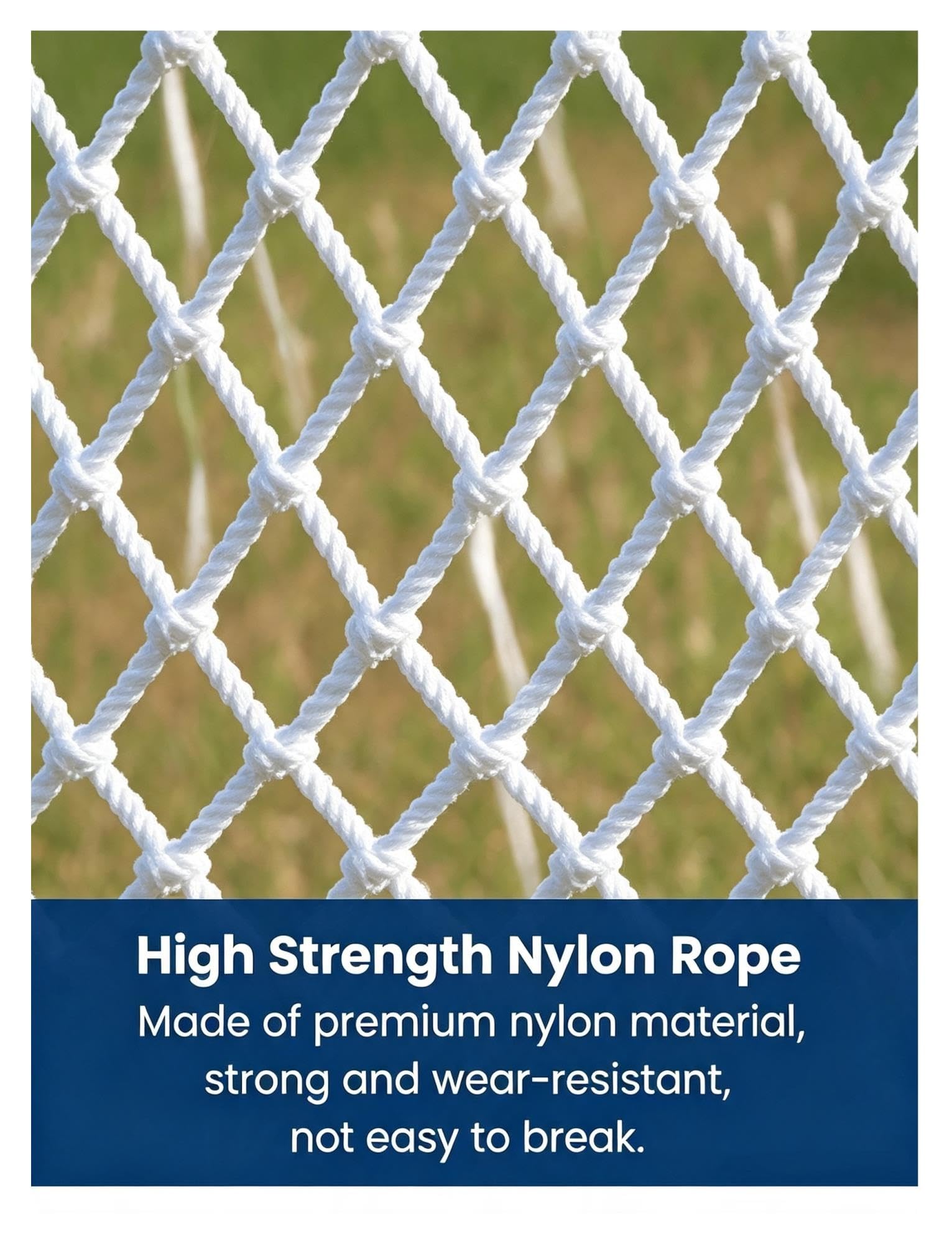 Nylon Schutznetz 5cm Masche Seilnetz Balkon Treppe Außen | Robustes Netz mit 8mm/10mm Seildurchmesser für Balkon, Garten, Baustelle und Trennbereiche(Rope D 0.8cm/8x9m)