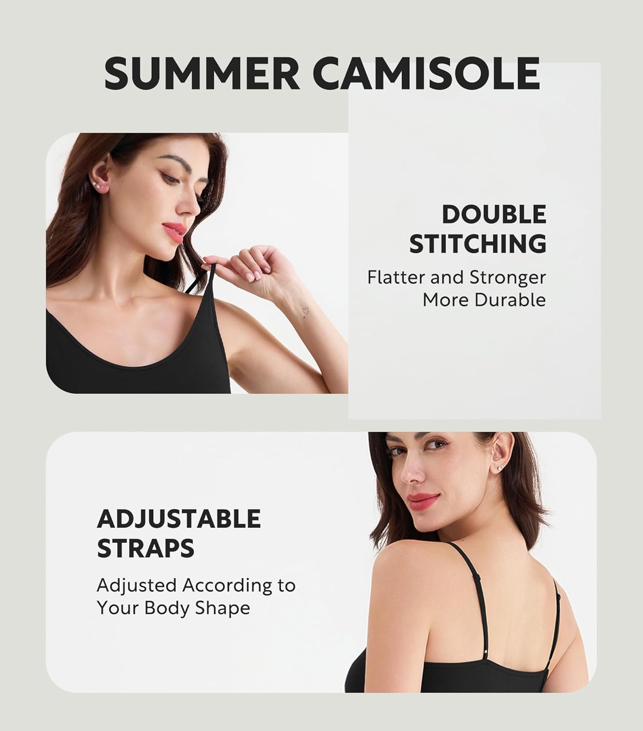 DAVID ARCHY Camisole Tops for Women Bamboo Rayon Soft Breathable Women's Undershirts 3 Pack Layering, Lounge, Sleepwear - Image 6