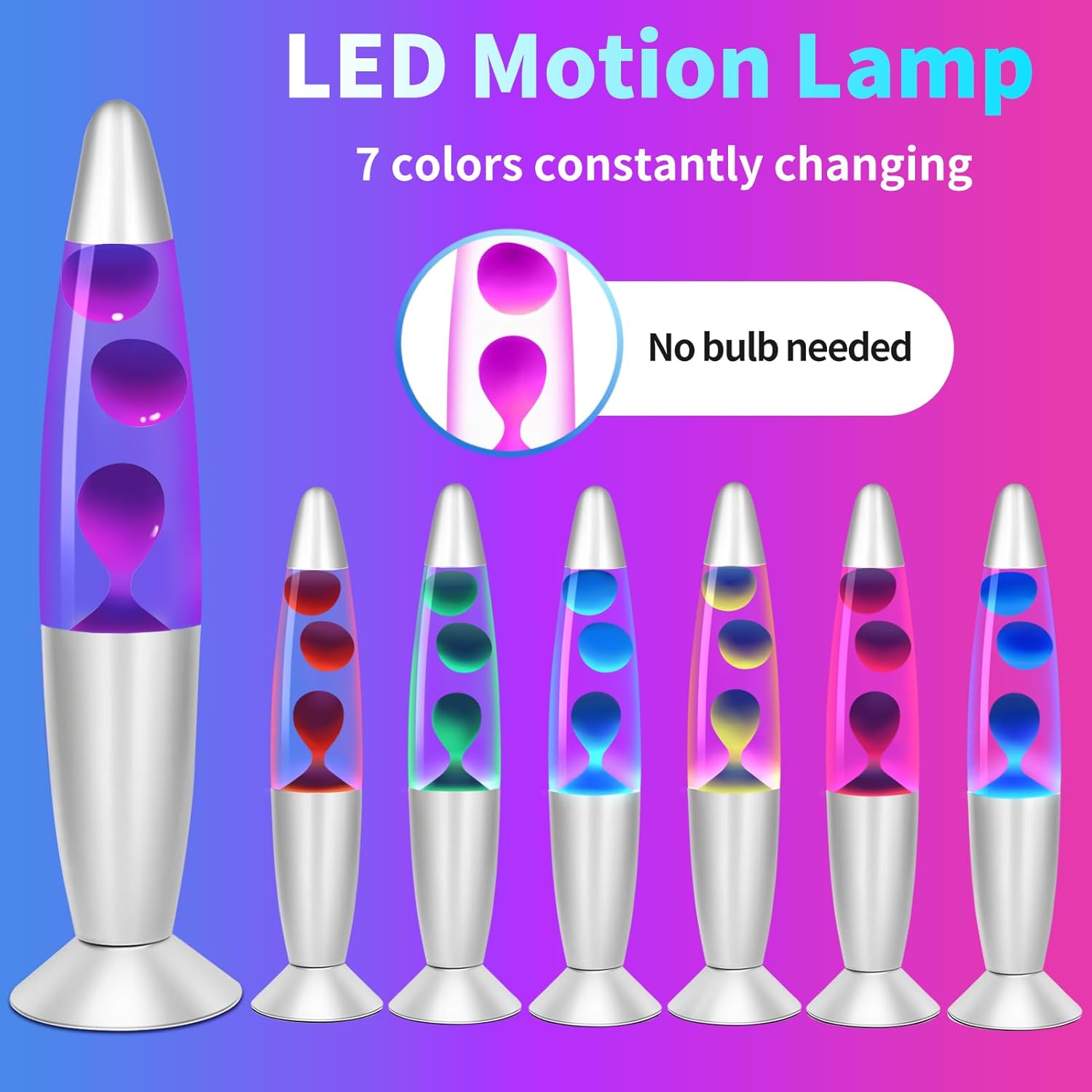 LED Color Changing Liquid Motion Lamp, 13" Purple Magma Lamp for Adults Kids, Relaxing Night Light Birthday Gifts for Boys Girls, Home Décor Mood Light for Living Room Bedroom Office