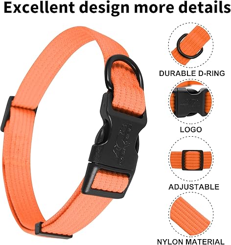 Miniatura 3 de lynxking Collar de perro suave acolchado transpirable de algodón sólido fuerte ajustable collar para mascotas para cachorros pequeños