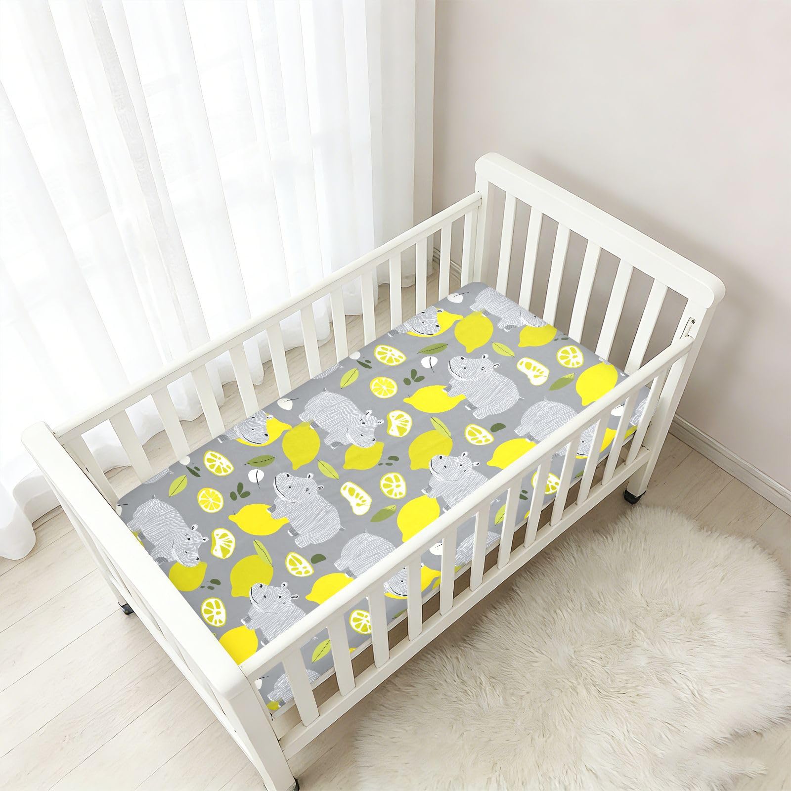 Juego de sábanas para cuna de bebé, niños y niñas, de algodón, suave, elástica, de muselina, para cuna, 1 unidad
