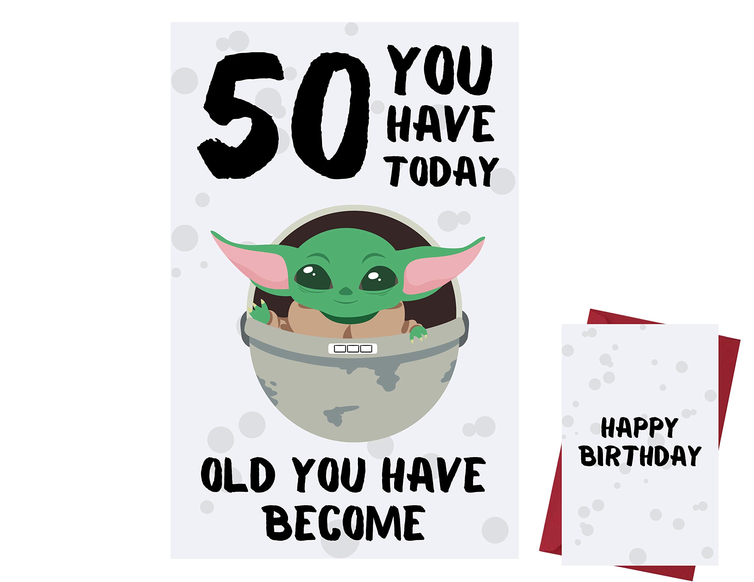 Buy Funny Cute Baby Yoda 50th Birthday Card Baby Yoda 50 years old