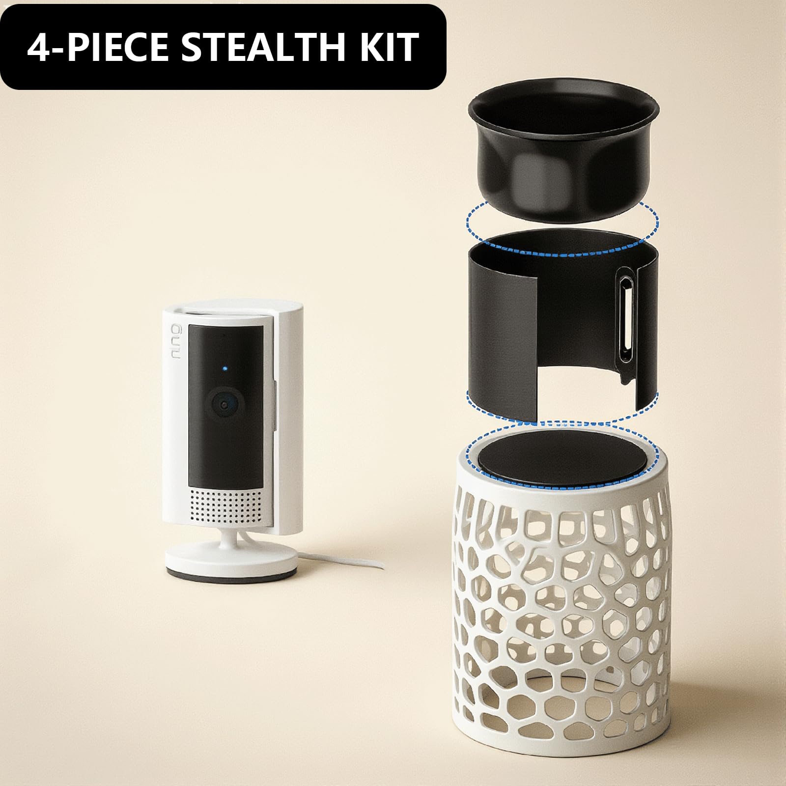 Camera Disguise Vaso per telecamera Ring per interni (2a generazione) – Decorazione per piante con telecamera nascosta e canale cavo integrato, nascondiglio decorativo per la sorveglianza