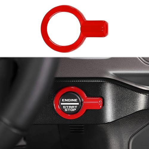 Linskip Anillo de botón de arranque compatible con Ford Bronco 2021-2025, cubierta del botón de arranque del motor para accesorios interiores Bronco
