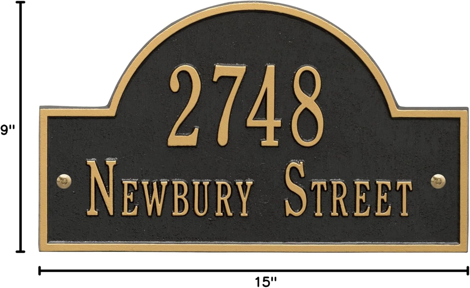 Comfort House Personalized Cast Metal Address Plaque - Large Arch Custom House Number Sign - MADE IN USA - Displays your address and street name # 63159F1