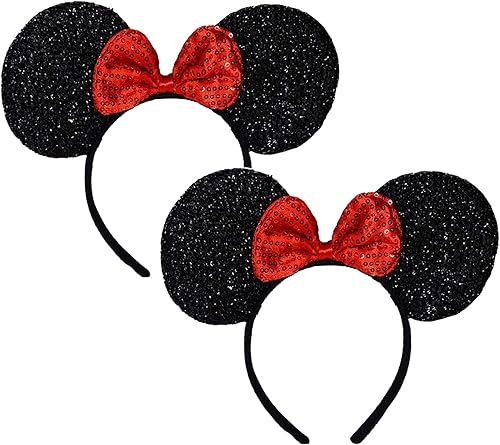 Miniatura 21 de FANYITY - Orejeras de ratón para disfraz, 2 piezas de diademas de orejas de ratón para niñas y mujeres, fiesta, talla libre (Cráneo 2)