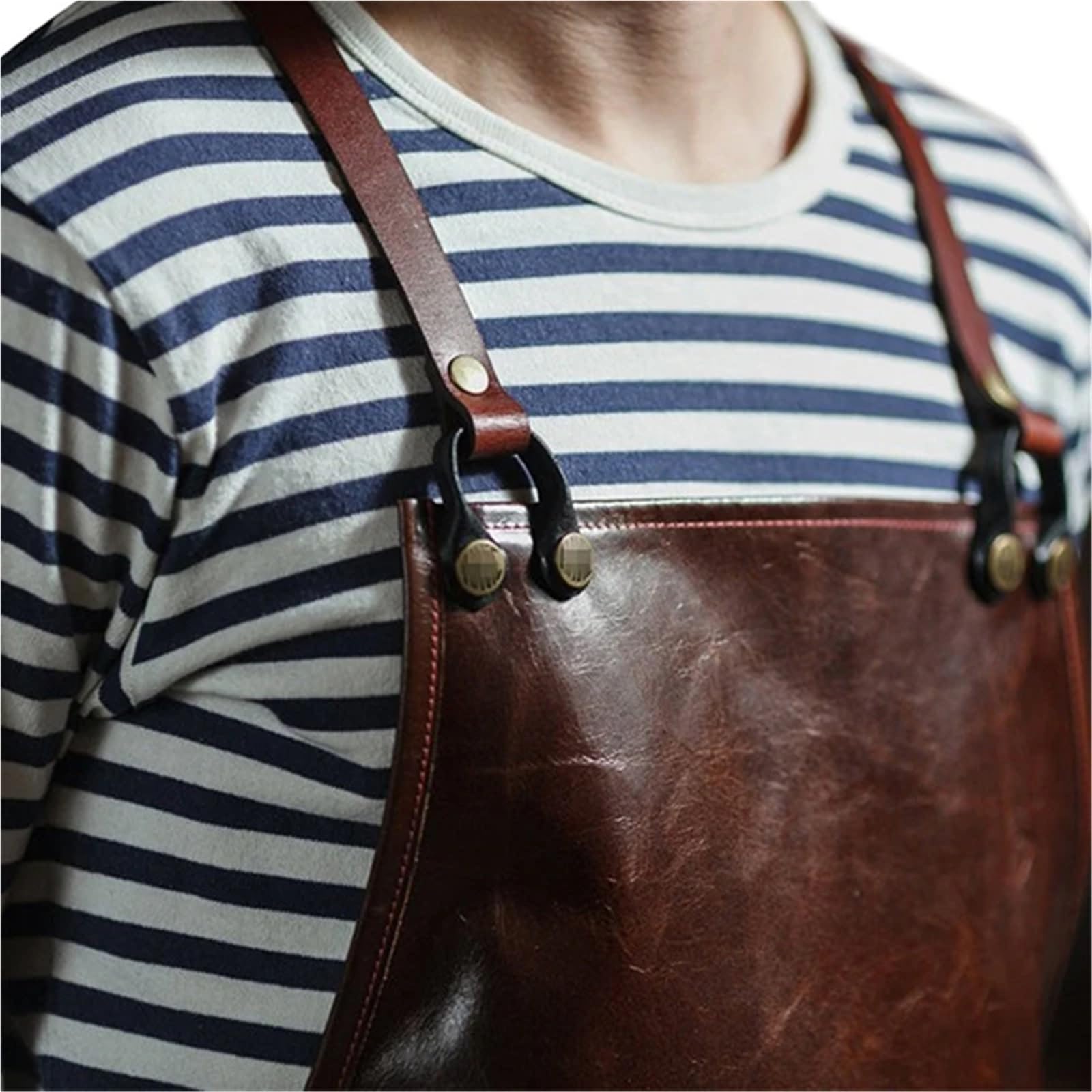 Delantales de Lona Correa trasera de cuero sintético for barista, camarero, pastelero, cafetería, bistró, barbacoa, parrilla, uniforme, florista, barbero