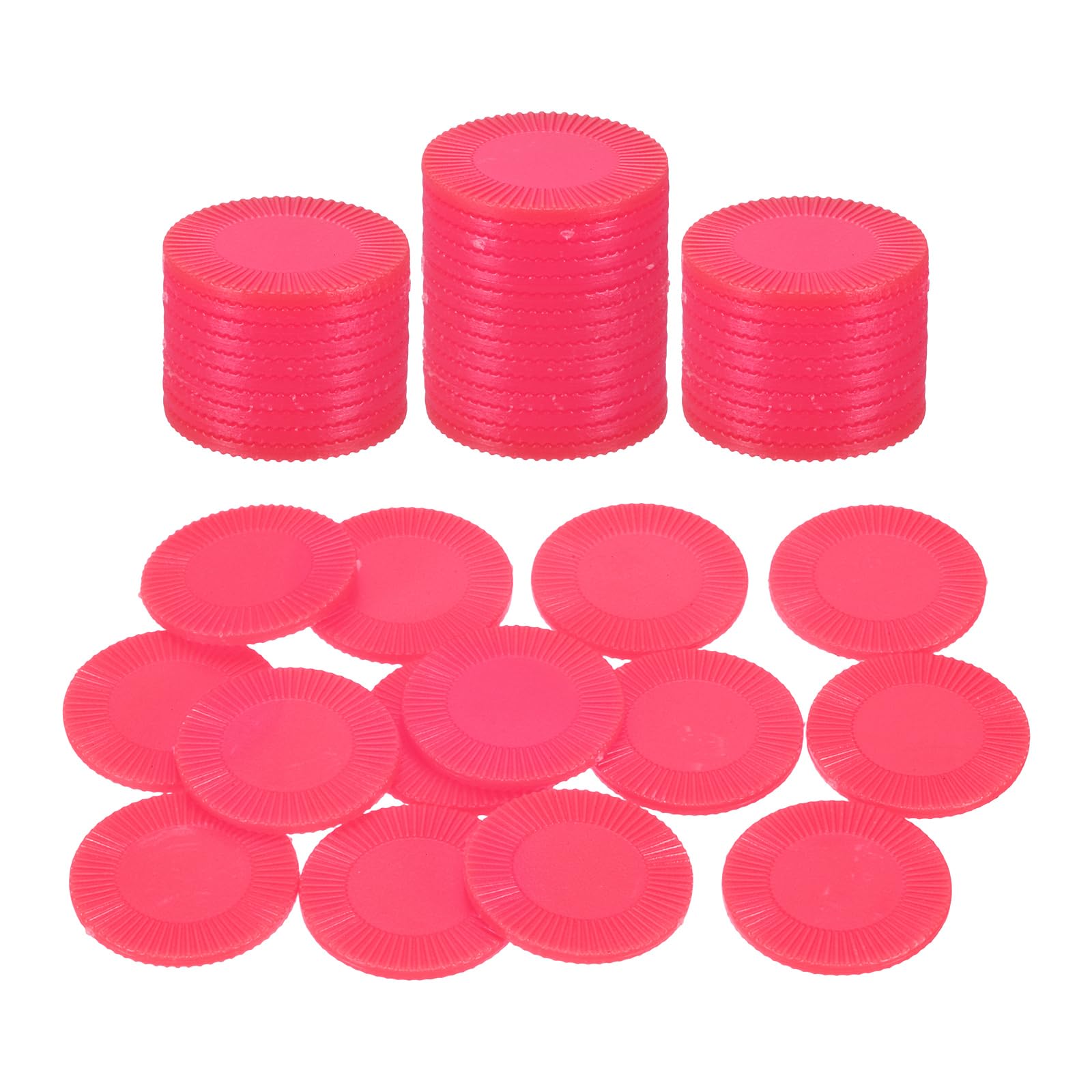 sourcing map 50Pcs Plastic Poker Chips, 25mm Mini Bingo Chips Learning Counters Counting Counters Disks Markers Opaque Game Tokens for Game Play Math Counting, Pink, Pattern