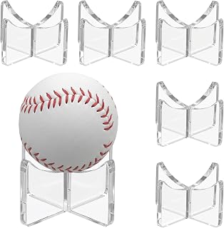 salbsever 6 Pack Baseball Holder Stand, Baseball Stands for Display | Small Clear Acrylic Softball Holder for Collectible Ball Display