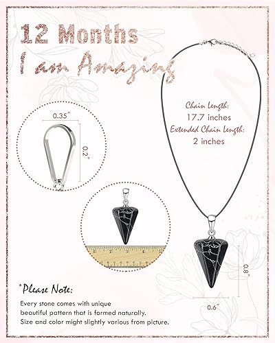 Miniatura 2 de Collar de 12 cristales y tarjetas de afirmación de 12 meses para mujeres, cuidado personal, cristales y piedras curativas, tarjetas de afirmaciones