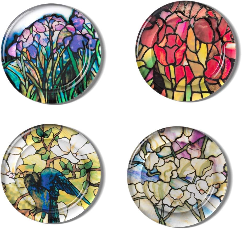 The Metropolitan Museum of Art Stained Glass Design Drink Coasters - Set of 4