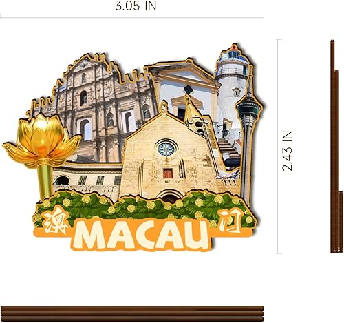 Miniatura 3 de China Macao imán de madera 3D imanes de nevera viajes coleccionables recuerdos decoraciones artesanías hechas a mano