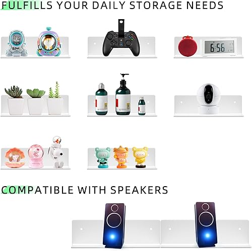 Miniatura 4 de Estantes de pared de acrílico para almacenamiento, estante flotante, estantes de exhibición de acrílico, repisas para figuras pop, plantas, foto de