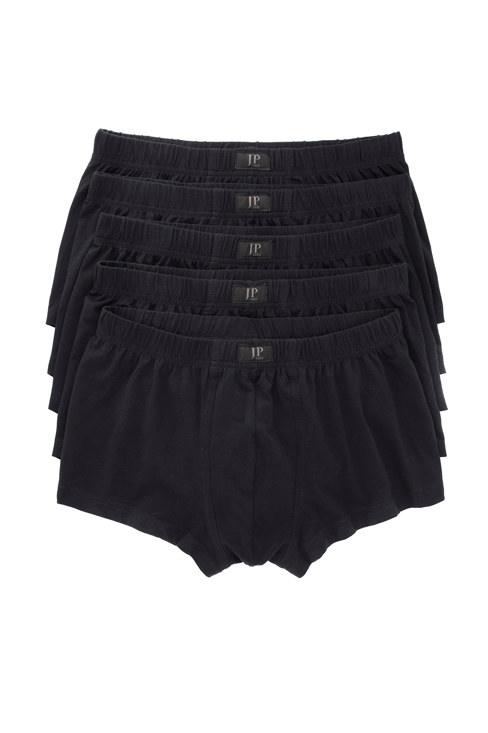 JP 1880 Menswear Big & Tall Plus Size L-8XL 5- Pack Cotton Boxer Briefs Black 10 711245 10-10