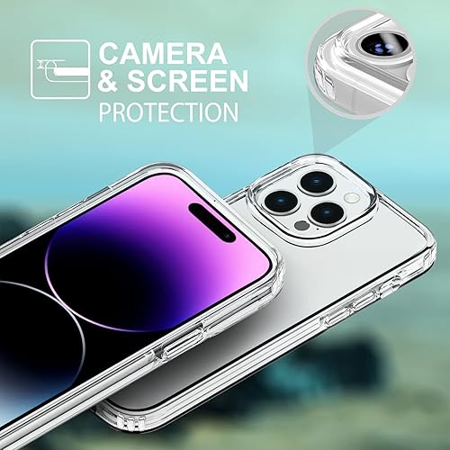 Vista 146 de TENOC Funda para teléfono compatible con iPhone 13 Pro Max, funda transparente a prueba de golpes protectora delgada para 6.7 pulgadas
