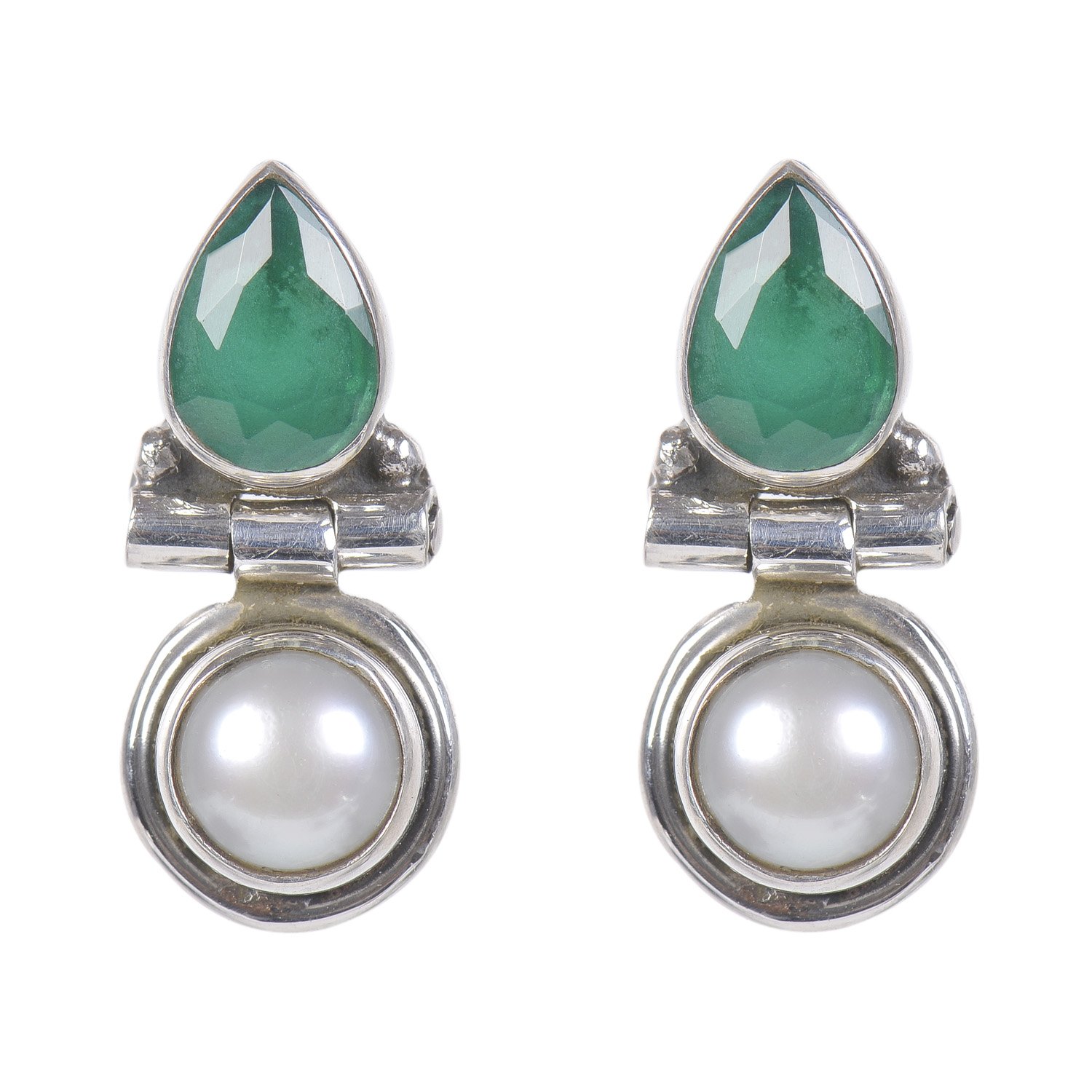 Silverwala 925-92.5 Sterling Silver Pearl, Emerald,Ruby, Cubic Zirconia, Onyx, Turquoise, Stone Stud Fashion Earring for Women and GirlS (Green) (B07C6FPFNN) Amazon Price History, Amazon Price Tracker