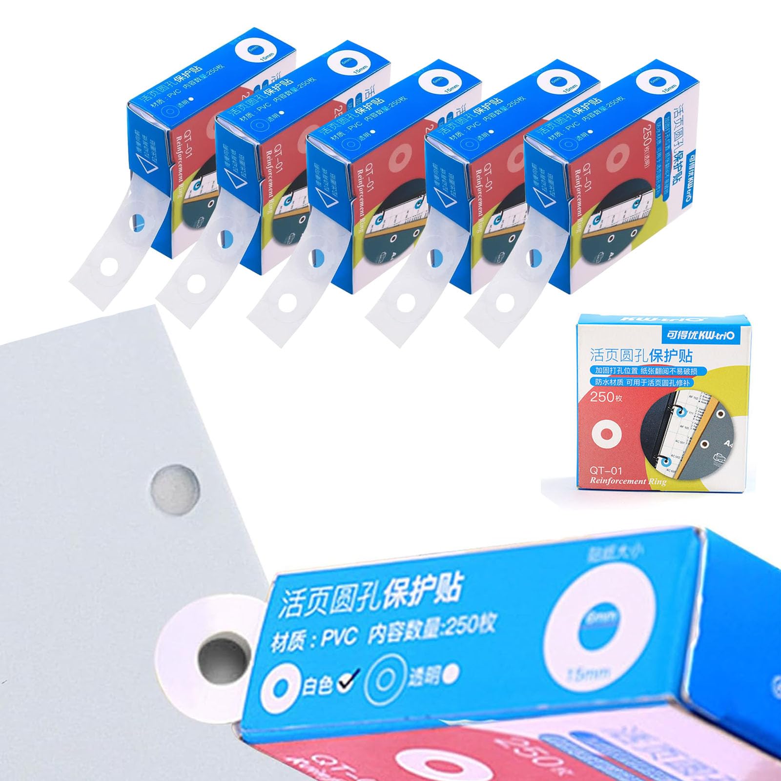 32 Blatt Lochverstärker Aufkleber - Selbstklebende Verstärkungsringe Für Ordner & Hefte