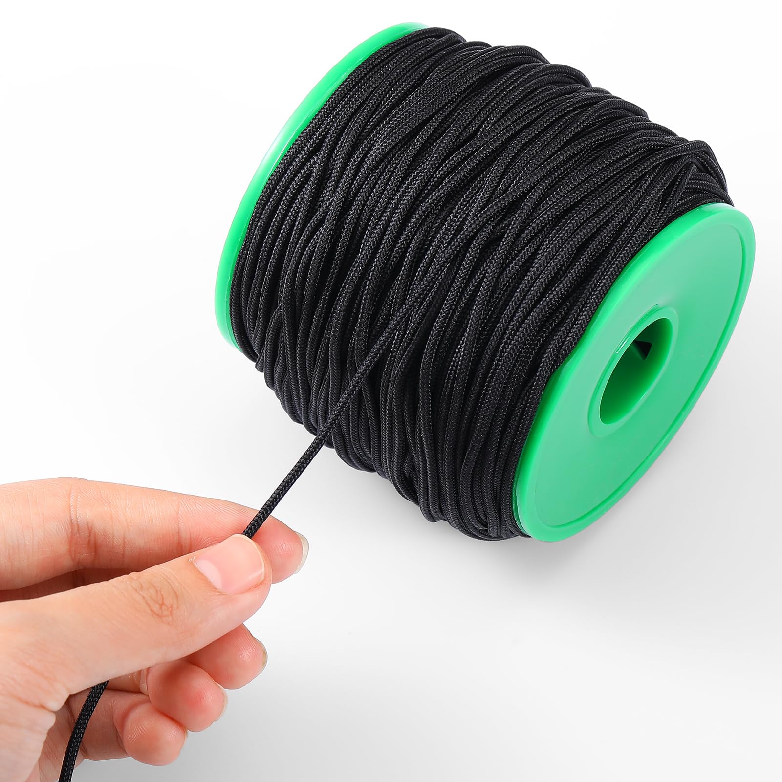 Threlaco Accesorio y colocación de aguja de cordones incluye cordón de nailon negro de 2 mm y agujas de coser grandes accesorios de tela de sombra