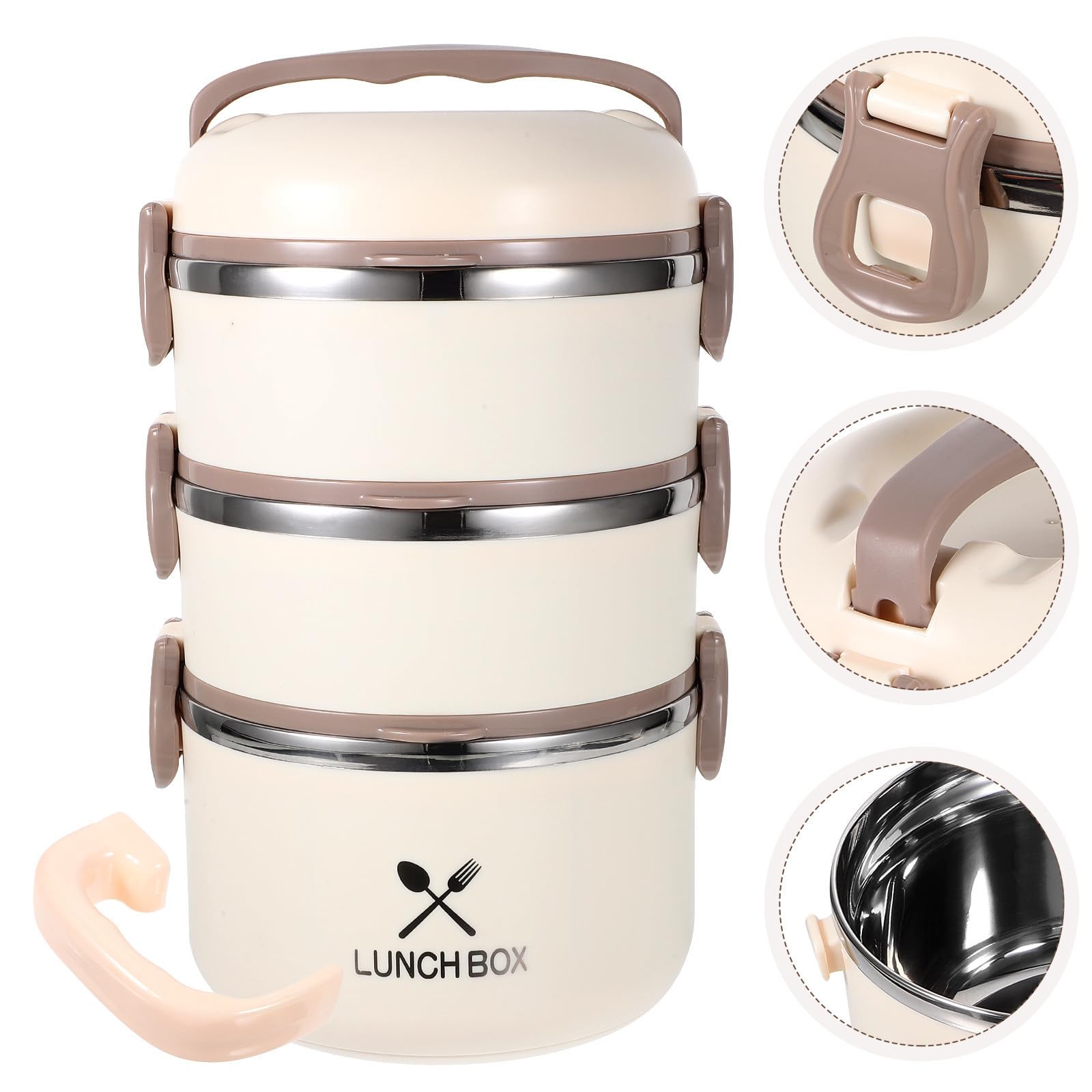 Kichvoe Fiambrera Térmica de Acero Inoxidable de 3.25l Tapa a Prueba de Derrames y Diseño Sellado, Adecuado para Estudiantes y Trabajadores en Oficina