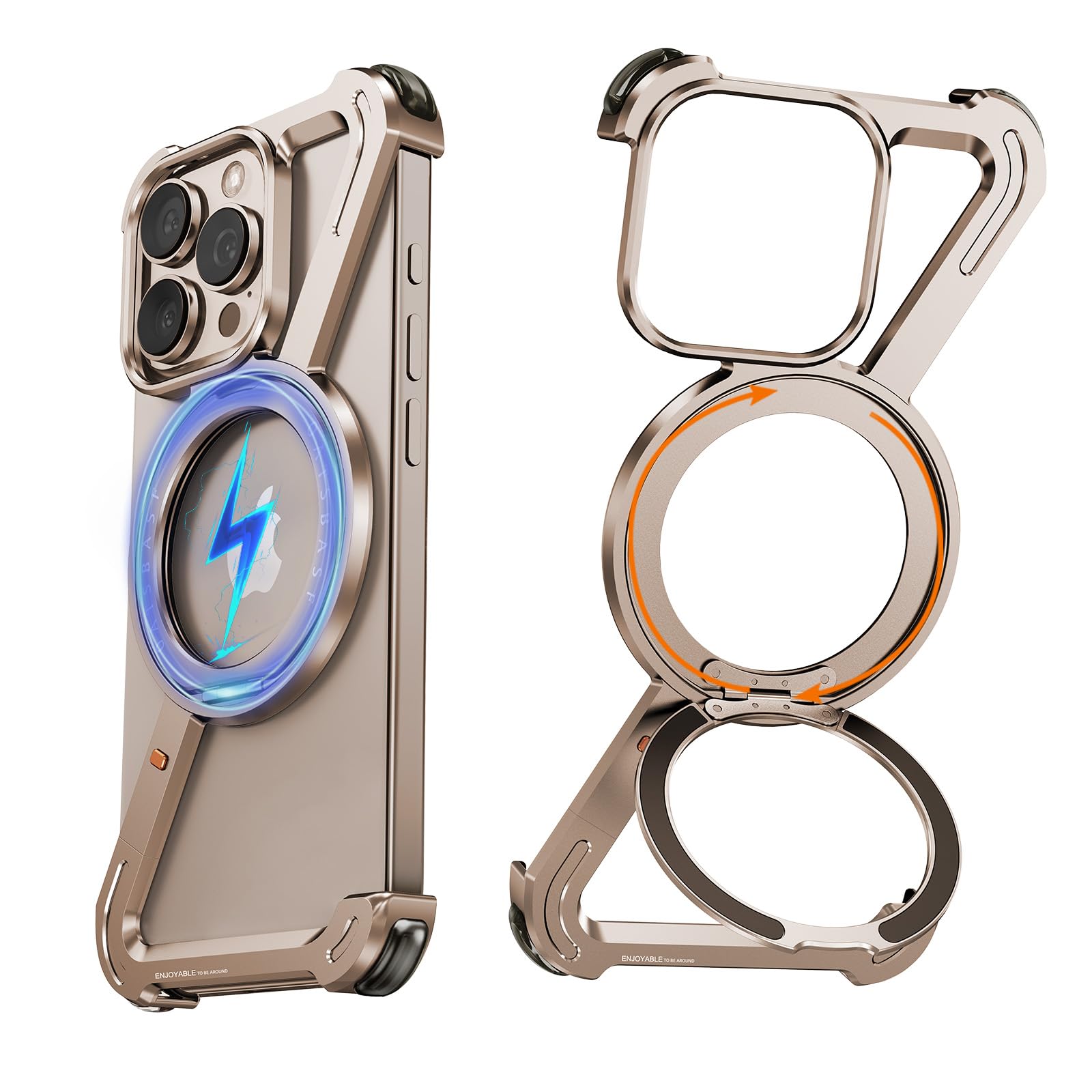 Coque iPhone 16 Pro sable du désert avec support de table à 360 - 8