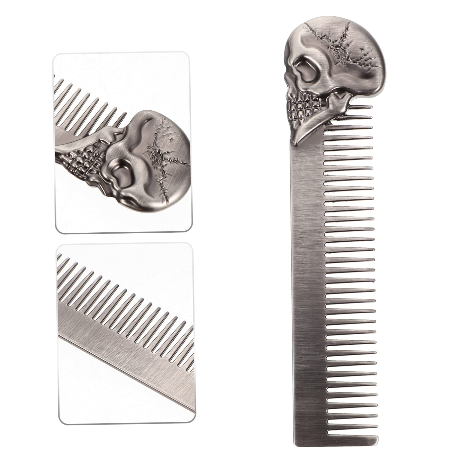 Mikinona 3 Pettini Per Barba Da Uomo Tascabili E Pieghevoli Stile Teschio Design Retrò Leggeri E Portatili Per Viaggi E Uso Domestico