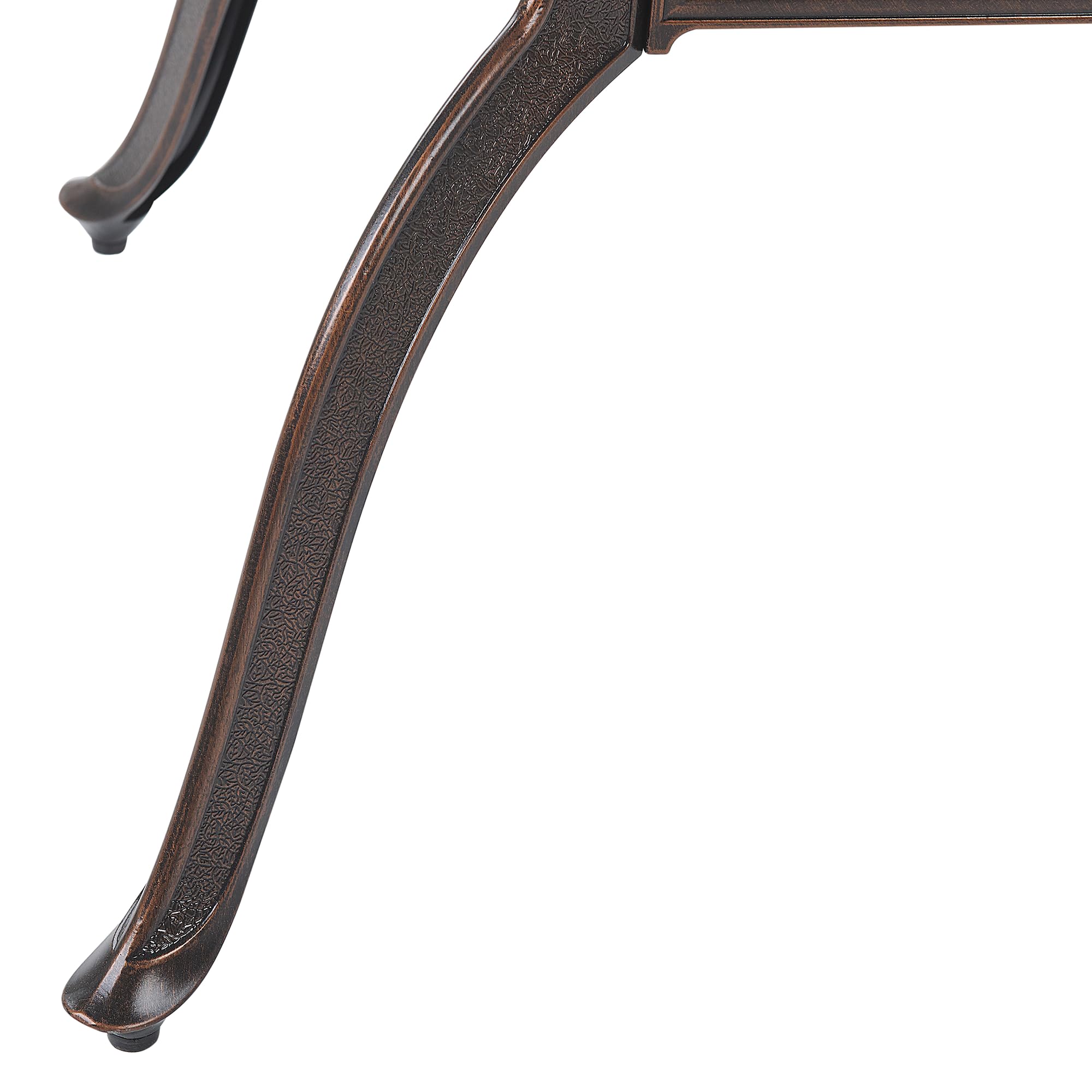 Beliani Table de Jardin Ronde 102 cm en Aluminium Marron Cuivré Salento