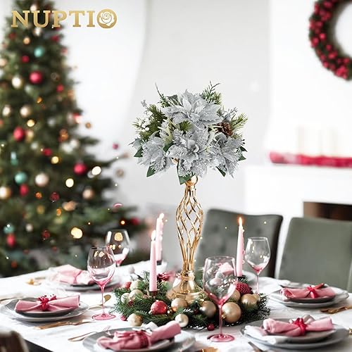 Miniatura 4 de Nuptio - Soporte de metal versátil con diseño de flores y pilares para bodas, fiestas, cenas, eventos y restaurantes y decoración del hotel