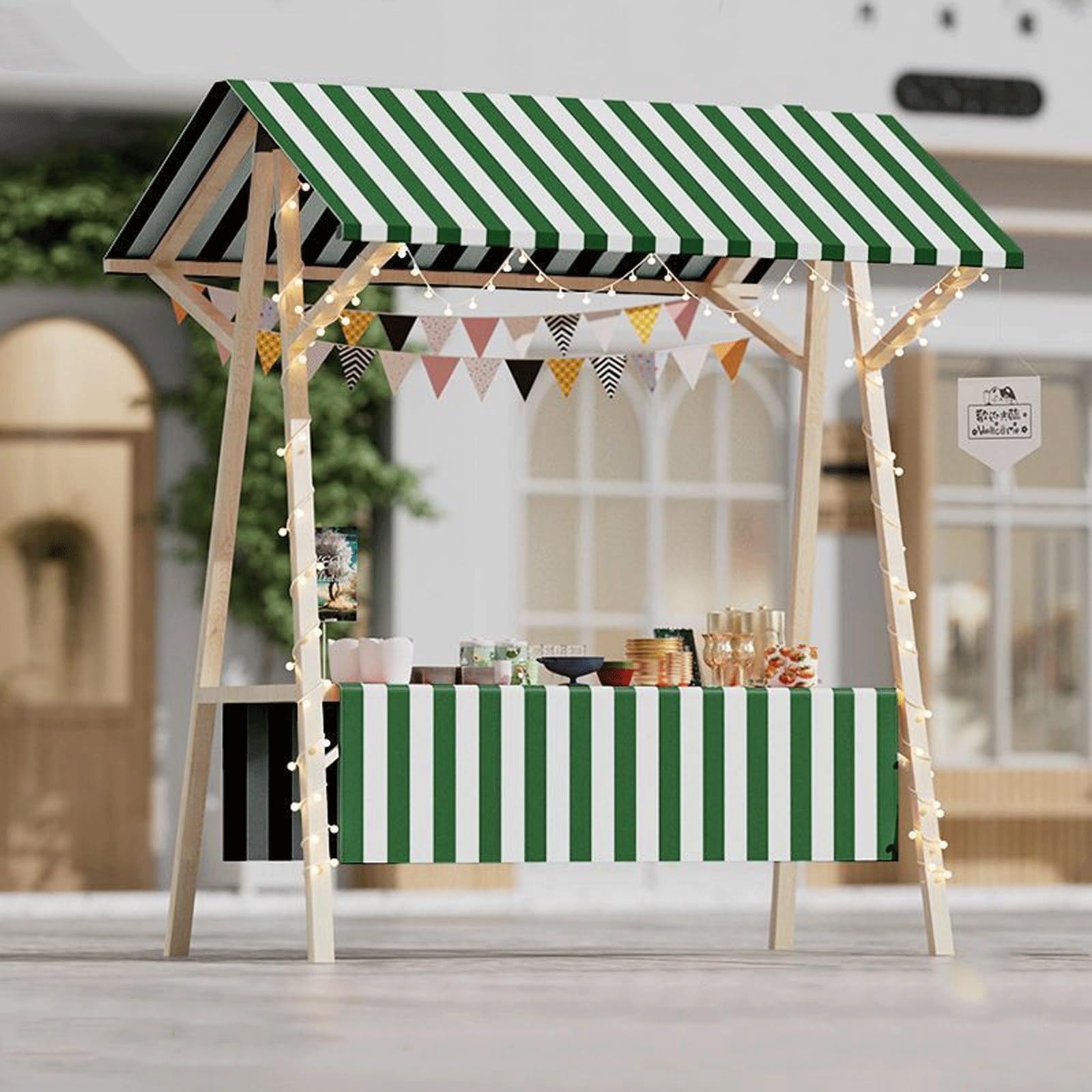 LJYKBFL Foldable Food Cart on Wheels, Lightweight Vendor Stall for Street Markets, Farmers Markets, and Craft Shows, Portable Display Stand for Outdoor Vendors